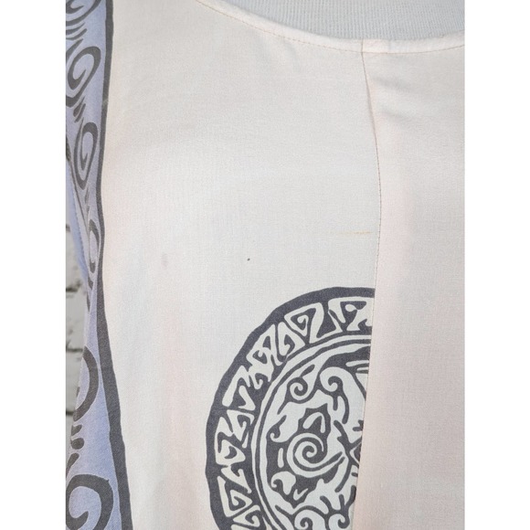 VINTAGE Artsy Batik Beachy Lagenlook Maxi Rayon Dress One Size - Picture 9 of 9